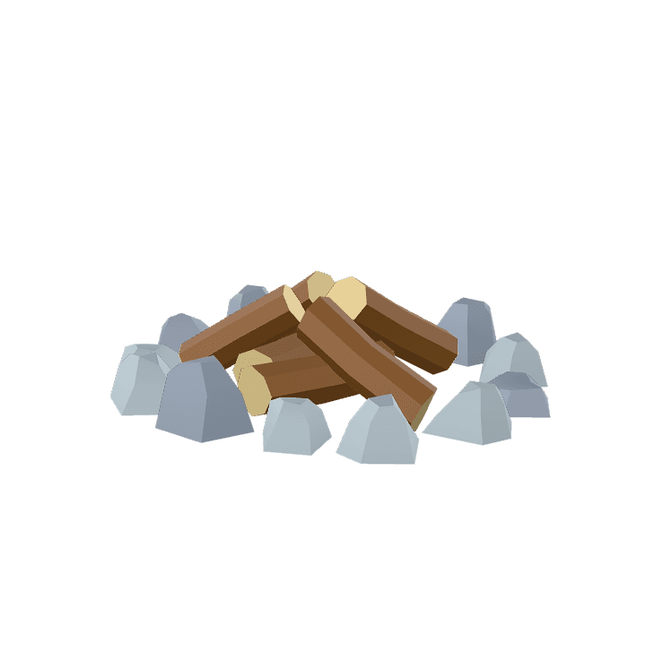 Bonfire, Wood, Unlit 3D model. Free for use. - Image 1