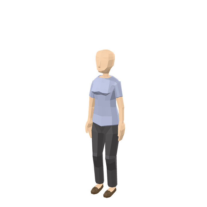 Female-character, Woman, Standing 3D model. Free for use. - Image 1