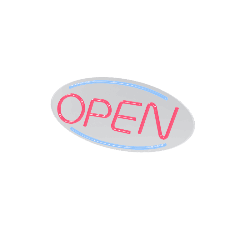 Neon-sign, Open, Light 3D model. Free for use. - Image 1