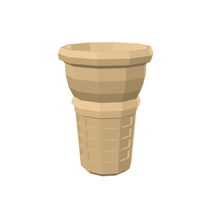 Ice-cream-cone, Cone, Sugar 3D model. Free for use. - Image 1