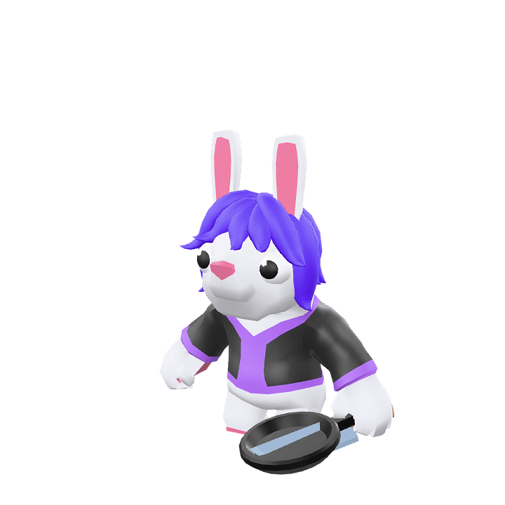 Purple-rabbit, Rabbit, Animal 3D model. Free for use.
