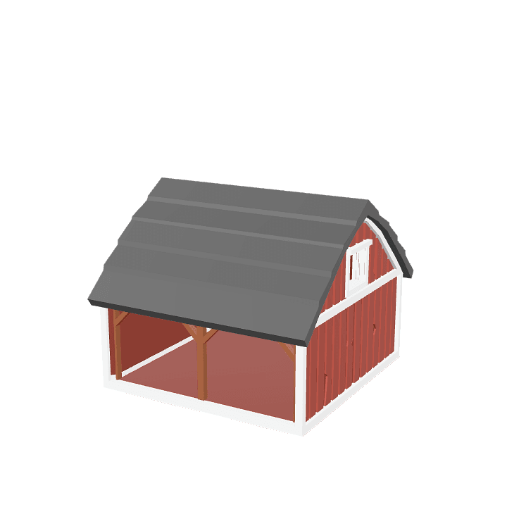 Open-barn, Barn, Farm 3D model. Free for use. - Image 1