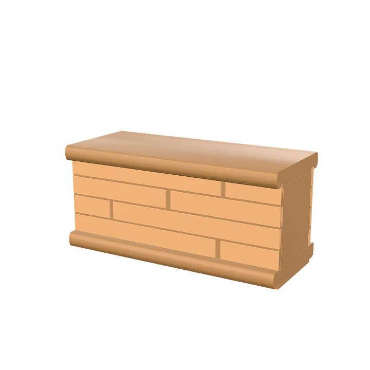 Straight-counter, Counter, Kitchen 3D model. Free for use. - Image 1