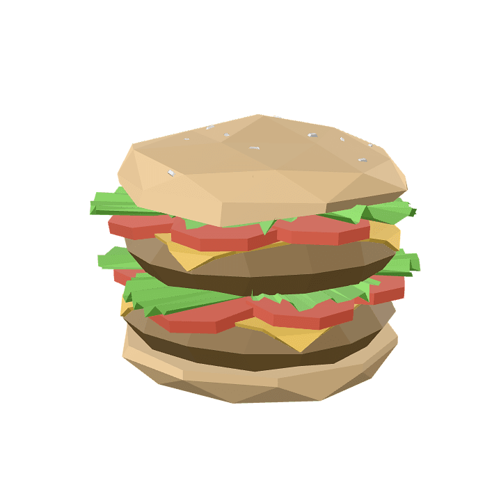 Large-burger, Burger, Hamburger 3D model. Free for use. - Image 1