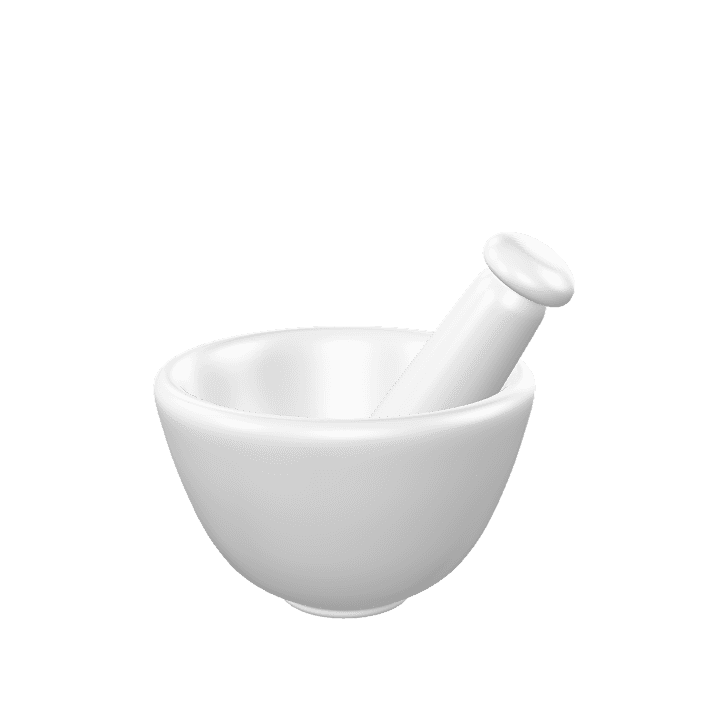 Mortar, Rubber stamp, Grind 3D model. Free for use. - Image 1