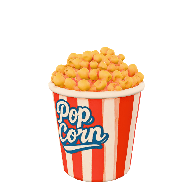Popcorn, Cinema, Movies 3D model. Free for use. - Image 1