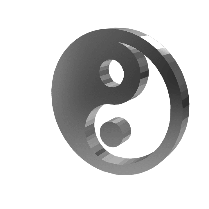 Yin, Yang, Yinyang 3D model. Free for use. - Image 1