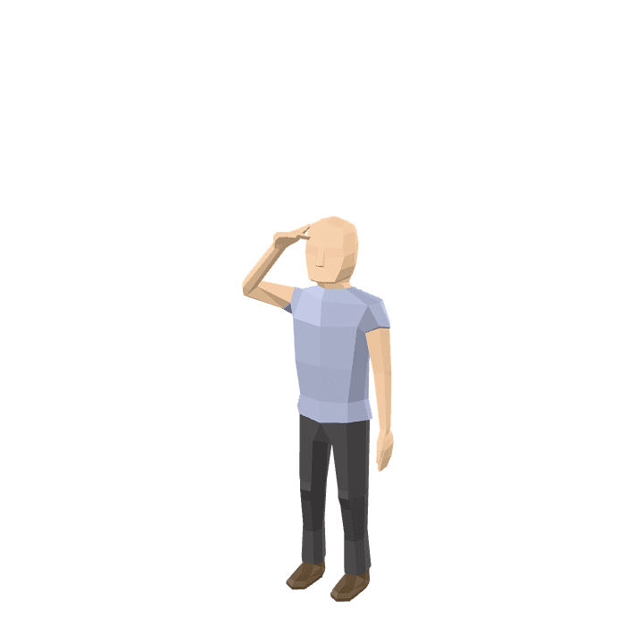 Male-character, Man, Standing 3D model. Free for use. - Image 1