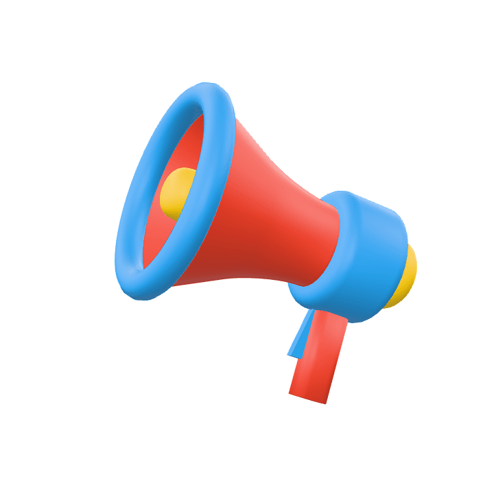 Megaphone, Announcement, Speaker 3D model. Free for use. - Image 1