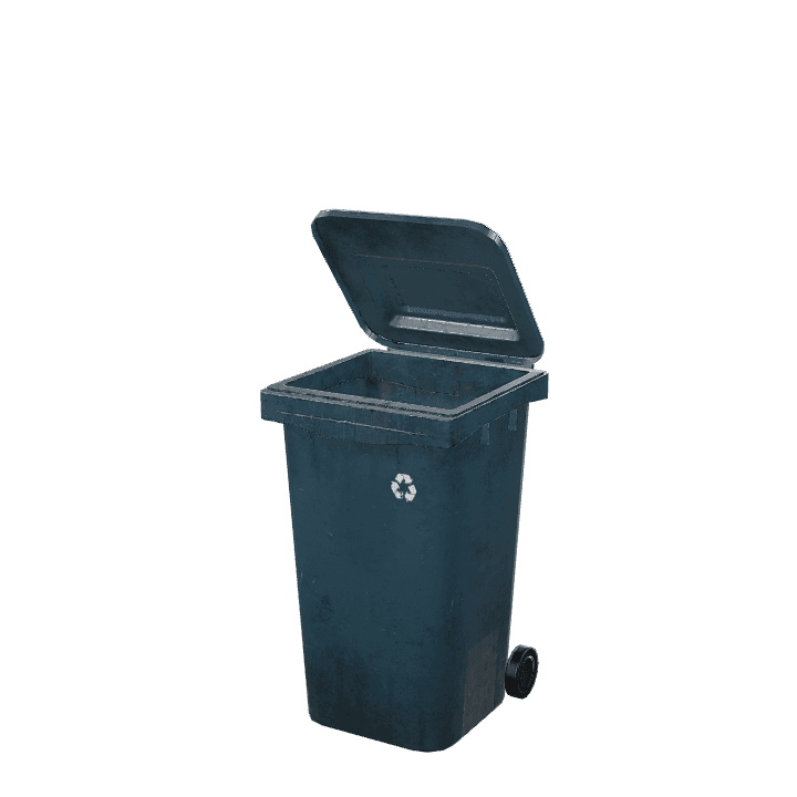Wastebin, Dirty, Grunge 3D model. Free for use. - Image 1
