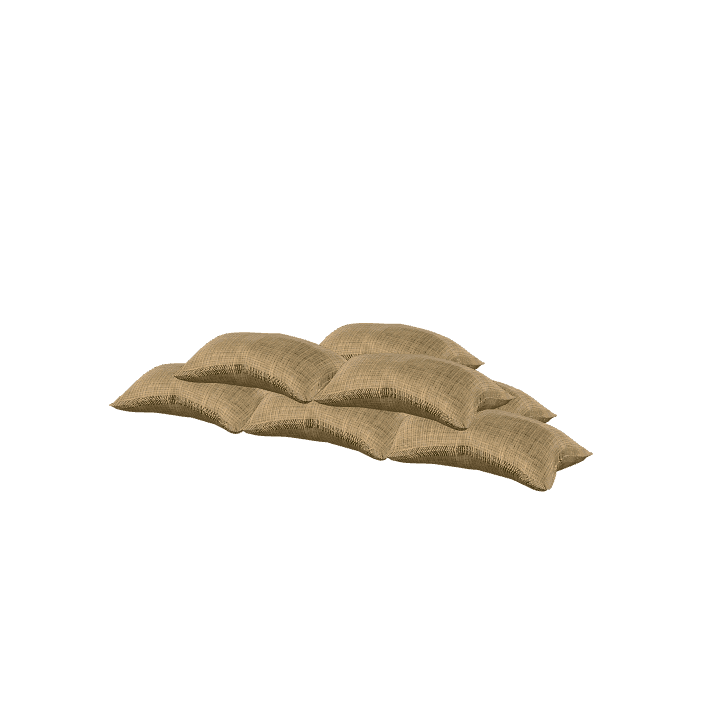 Sandbags, Flood, Dam 3D model. Free for use. - Image 1