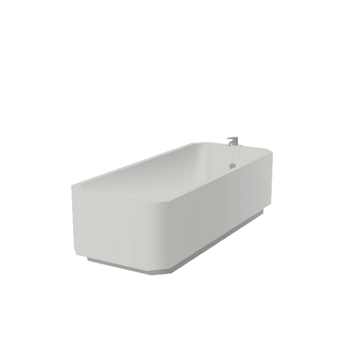 Bathtub, Bathroom, White 3D model. Free for use. - Image 1