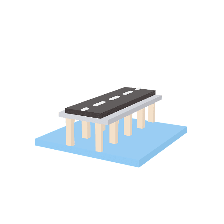 Street, Bridge, Water 3D model. Free for use. - Image 1