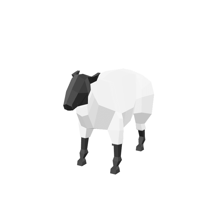 Sheep, Animal, White 3D model. Free for use.