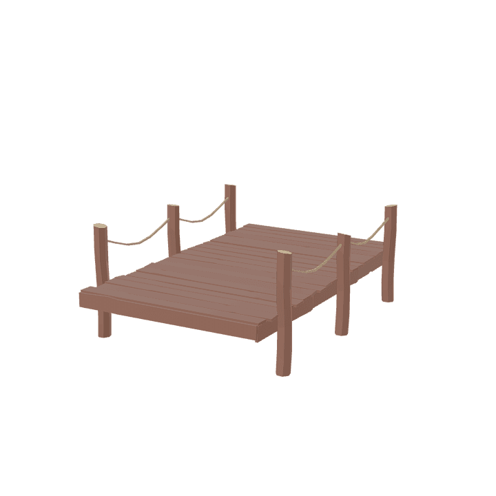 Wide-dock, Dock, Wood 3D model. Free for use. - Image 1