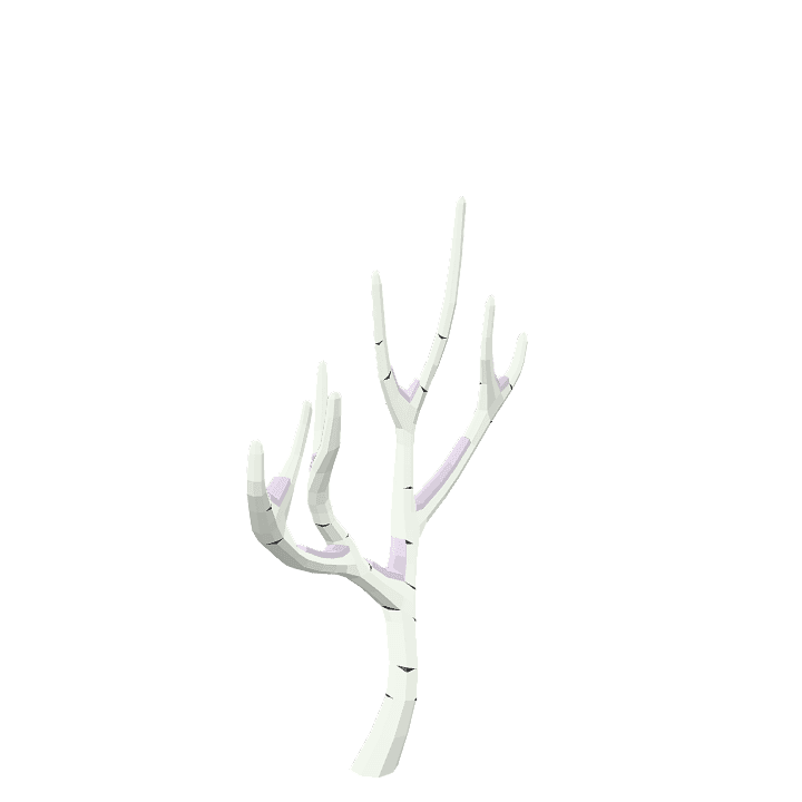 Birch-tree, Dead, Snow 3D model. Free for use.