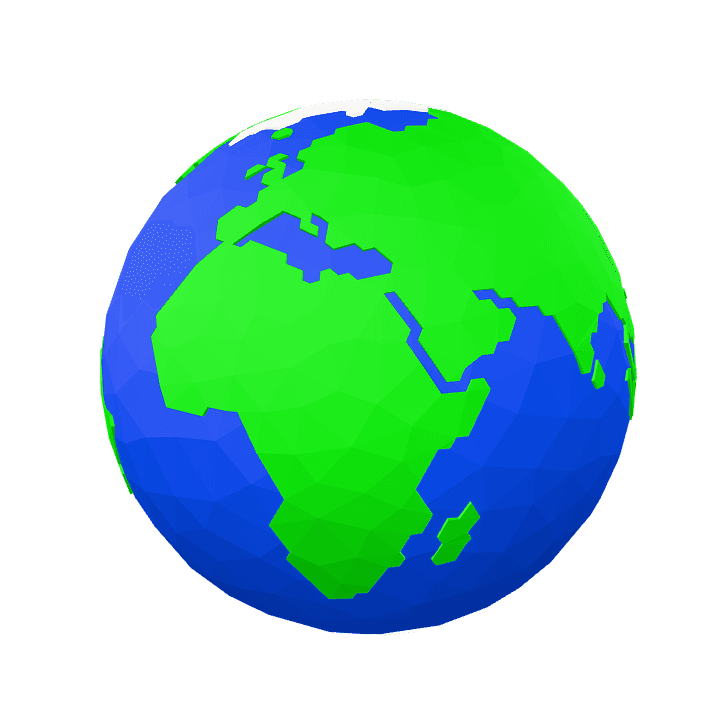 Earth, Low poly, Planet 3D model. Free for use. - Image 1