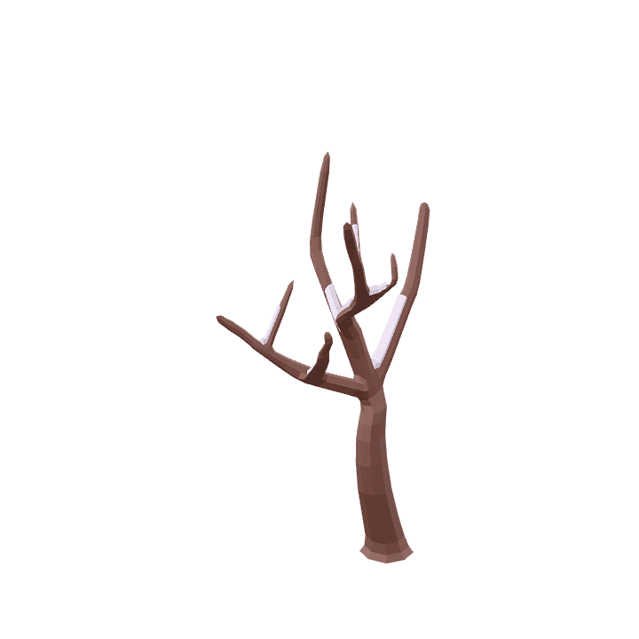 Common-tree, Dead, Snow 3D model. Free for use. - Image 1