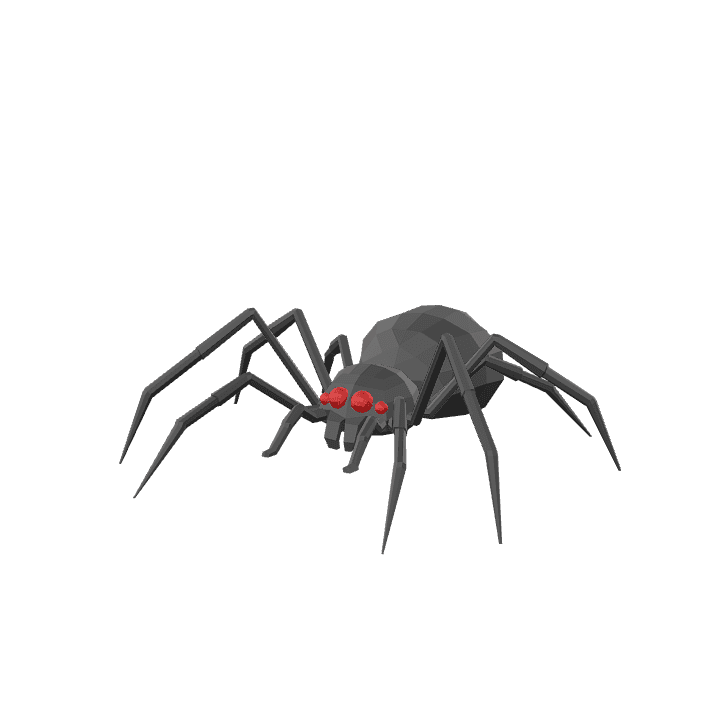 Spider, Animal, Black 3D model. Free for use. - Image 1