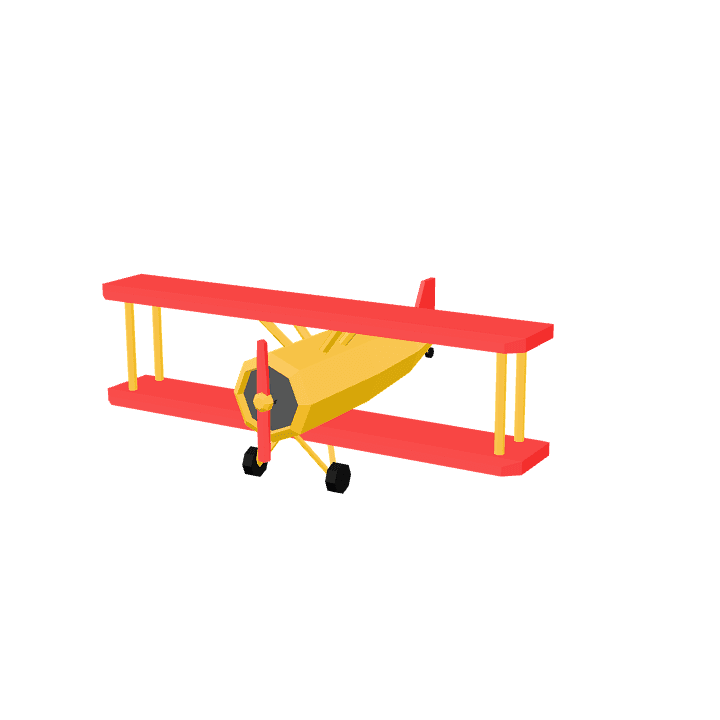Biplane, Airplane, Plane 3D model. Free for use. - Image 1