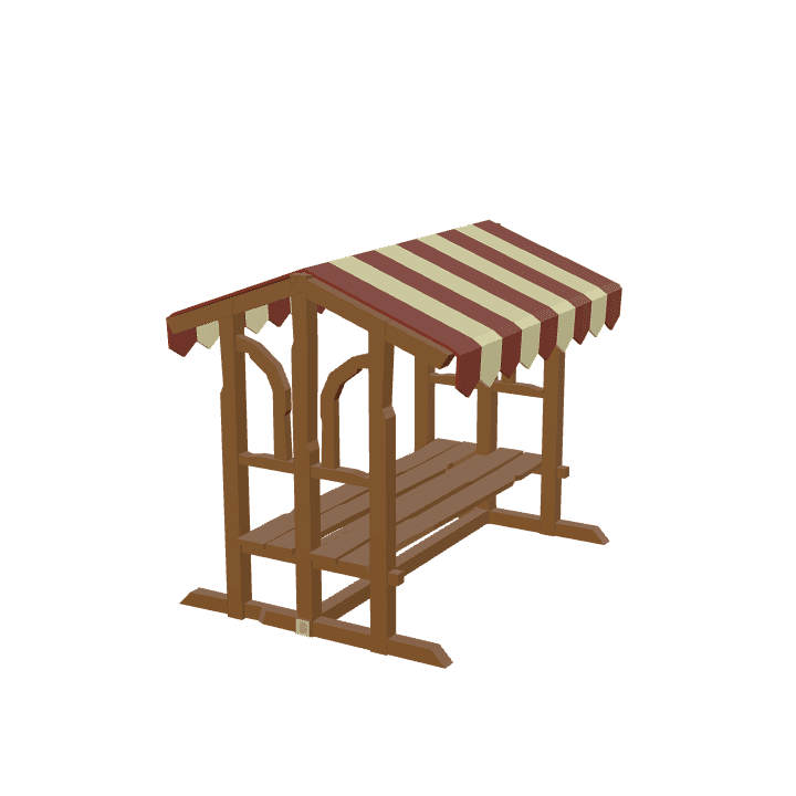 Market-stand, Stand, Wood 3D model. Free for use. - Image 1