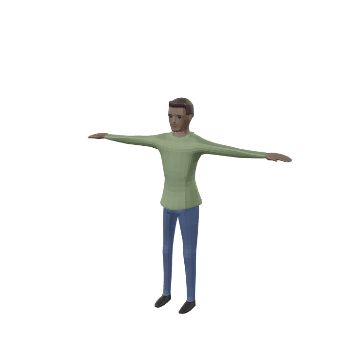 Male-character, Man, Stylized 3D model. Free for use. - Image 1