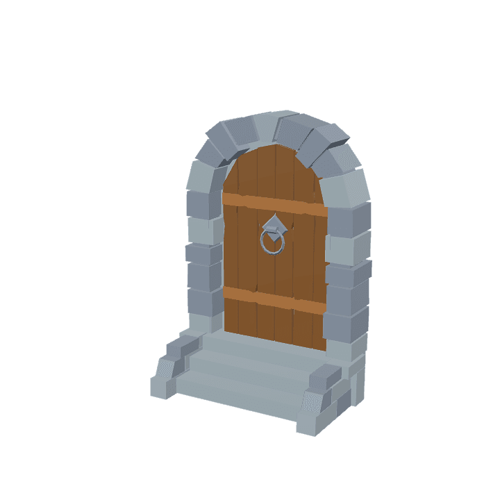 Round-door, Door, Wood 3D model. Free for use. - Image 1