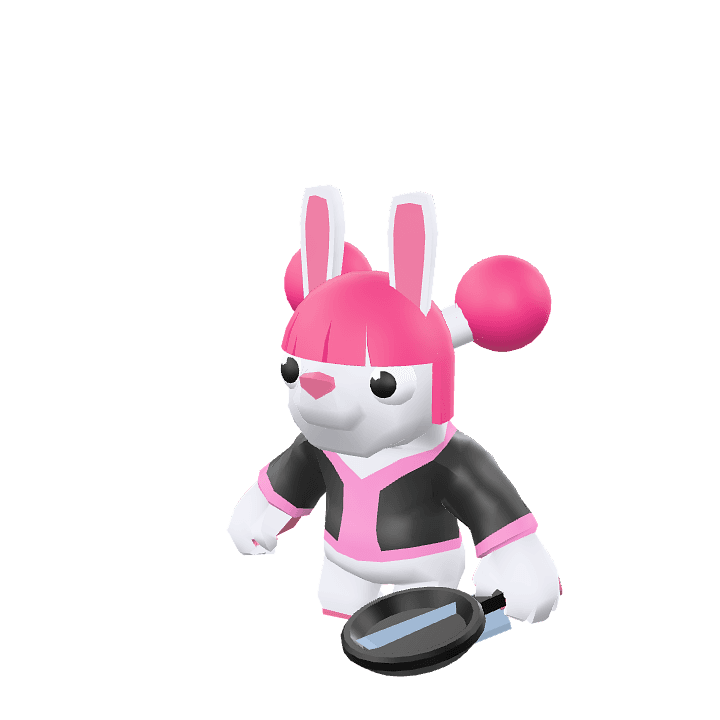 Pink-rabbit, Rabbit, Animal 3D model. Free for use.