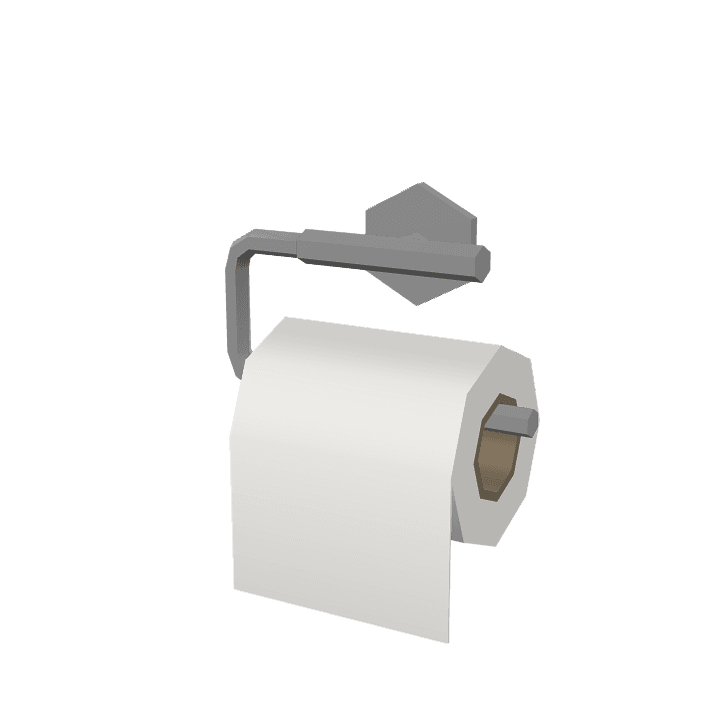Toilet-paper, Toilet-roll, Paper 3D model. Free for use. - Image 1