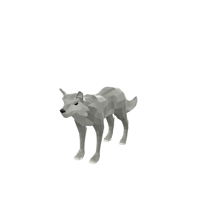 Wolf, Animal, Grey 3D model. Free for use. - Image 1