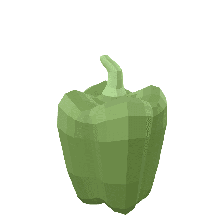 Green-pepper, Pepper, Vegetable 3D model. Free for use. - Image 1