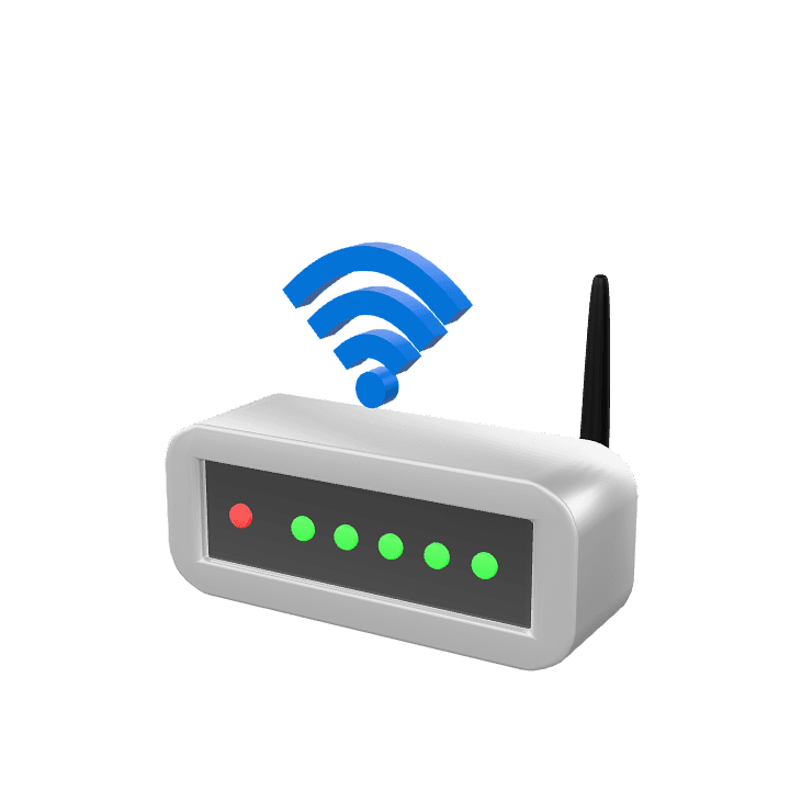 Router, Network, Server 3D model. Free for use. - Image 1