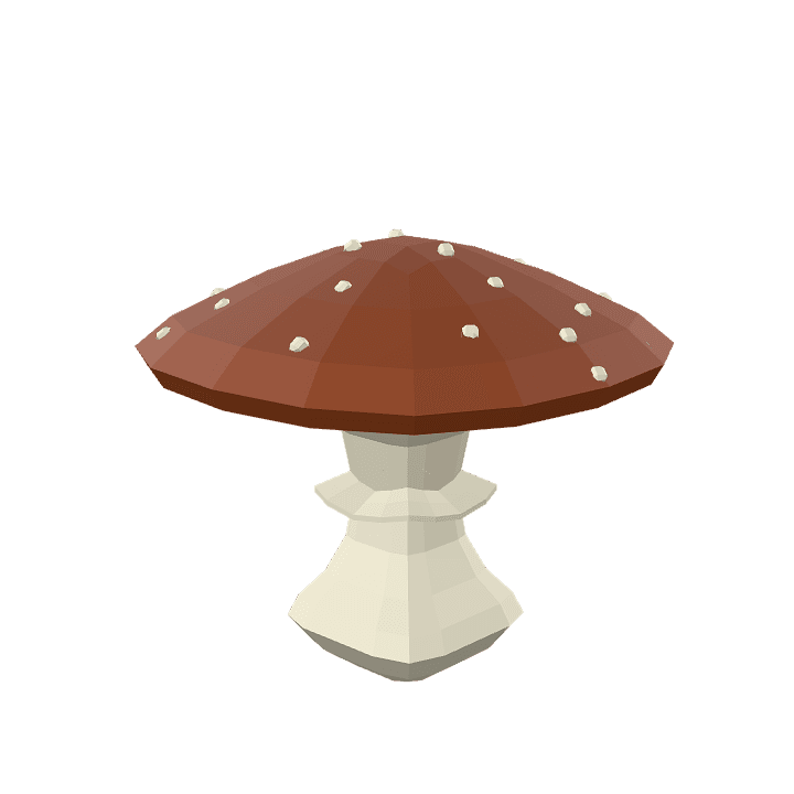 Mushroom, Fungi, Brown 3D model. Free for use. - Image 1