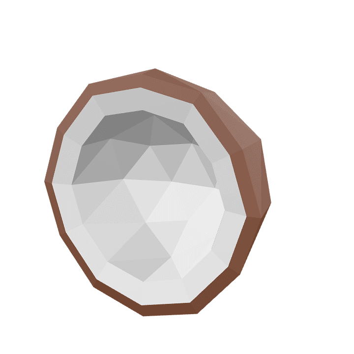Coconut-half, Coconut, Fruit 3D model. Free for use. - Image 1