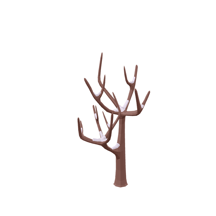 Common-tree, Dead, Snow 3D model. Free for use. - Image 1
