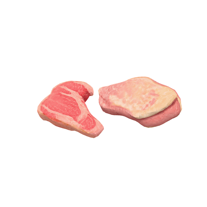 Steaks, Meat, Food 3D model. Free for use. - Image 1