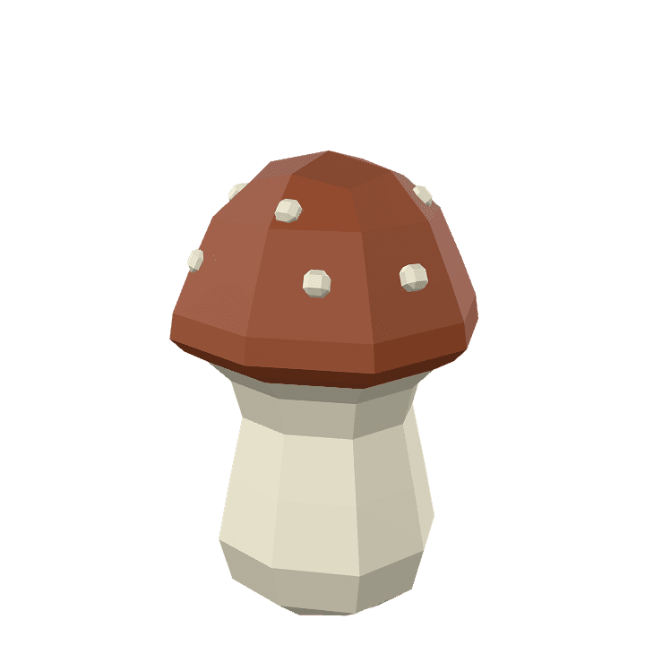 Mushroom, Fungi, Brown 3D model. Free for use. - Image 1