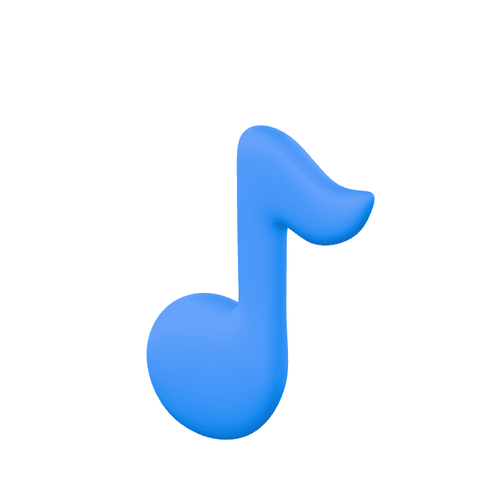 Music, Note, Cartoon 3D model. Free for use. - Image 1