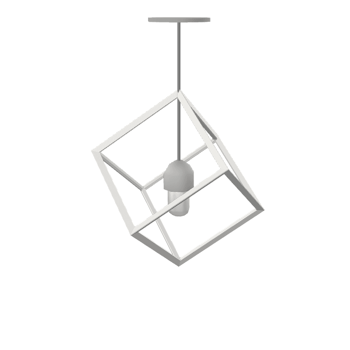 Cube-light, Light, White 3D model. Free for use. - Image 1