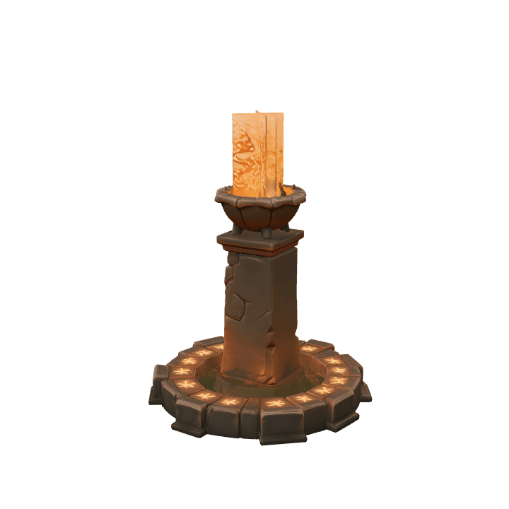 Fantasy relic 3d, Rune altar 3d model, Magic fire pedestal 3D model. Free for use.