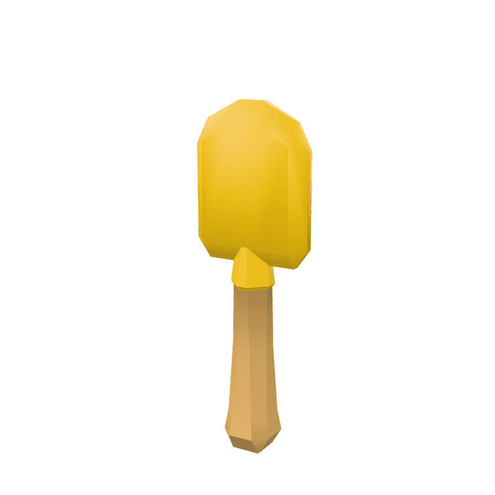 Shovel, Gold, Tool 3D model. Free for use.