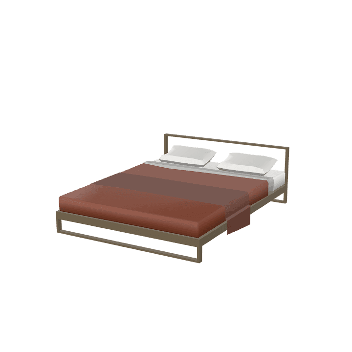 King-bed, Bed, Furniture 3D model. Free for use. - Image 1