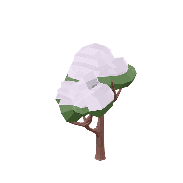 Common-tree, Snow, Tree 3D model. Free for use. - Image 1