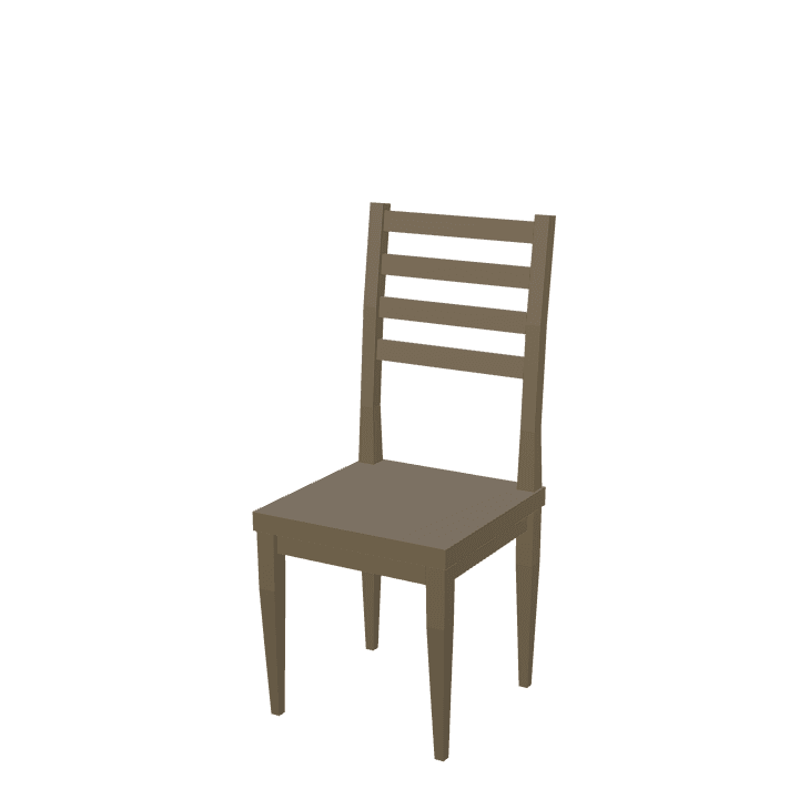 Chair, Wood, Brown 3D model. Free for use. - Image 1