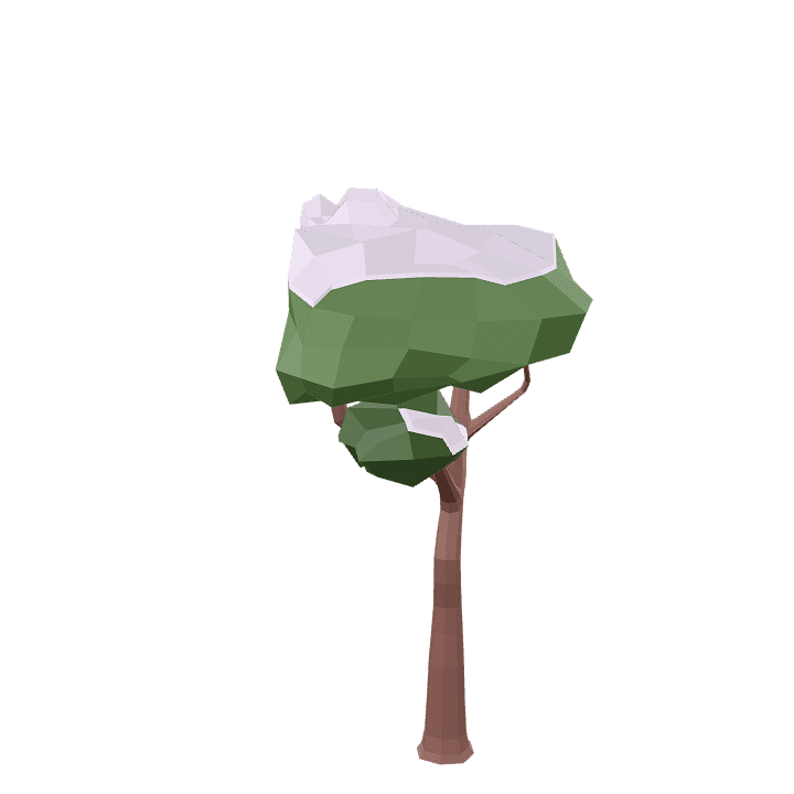 Common-tree, Snow, Tree 3D model. Free for use. - Image 1