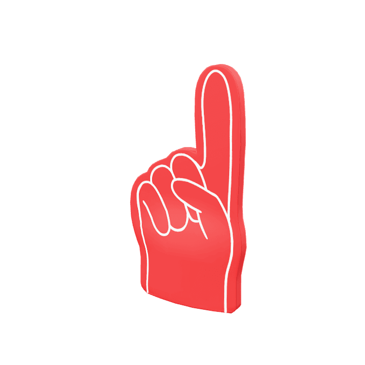 Foam-finger, Fan, Sport 3D model. Free for use. - Image 1