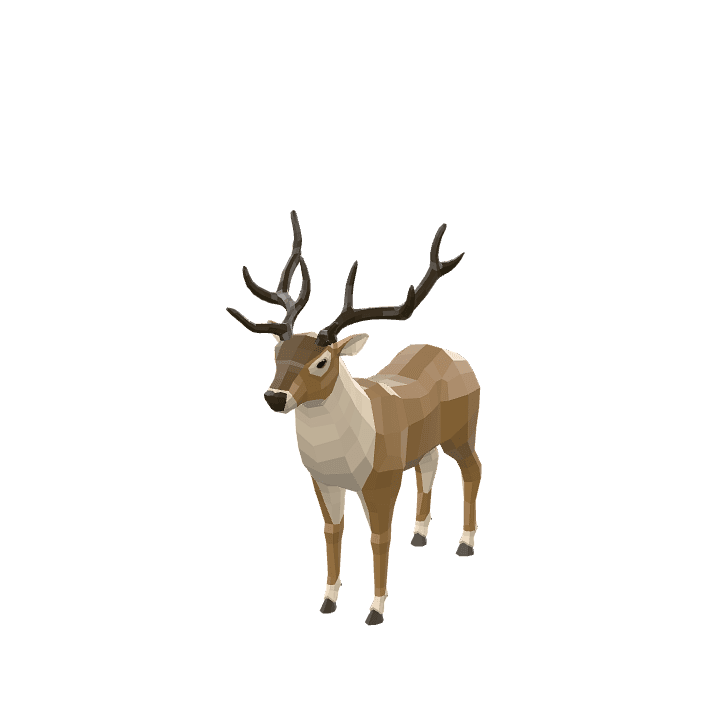 Stag, Deer, Animal 3D model. Free for use. - Image 1