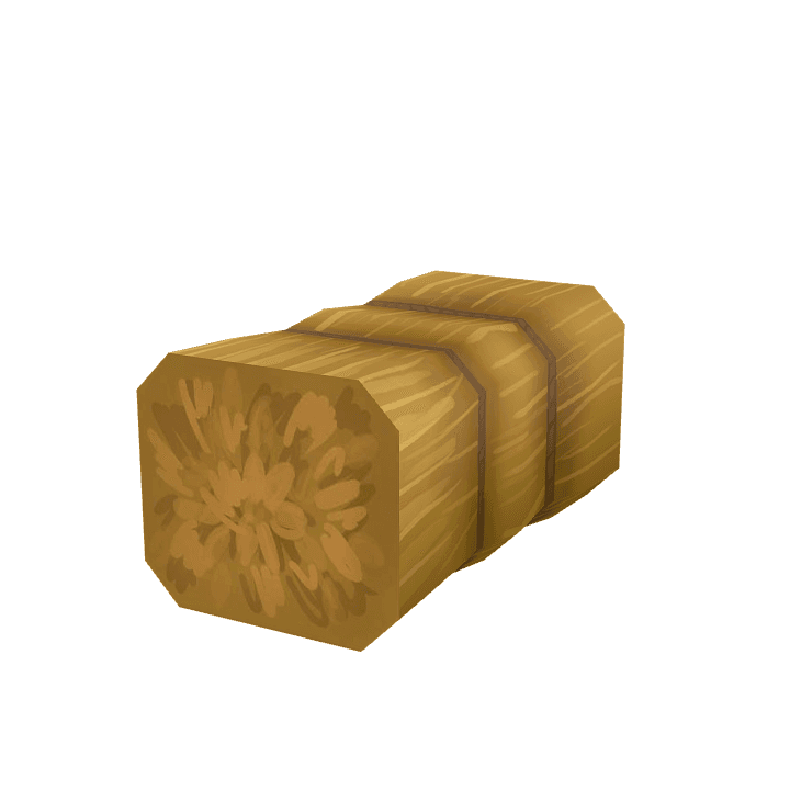 Hay bale, Hay, Low-poly 3D model. Free for use. - Image 1