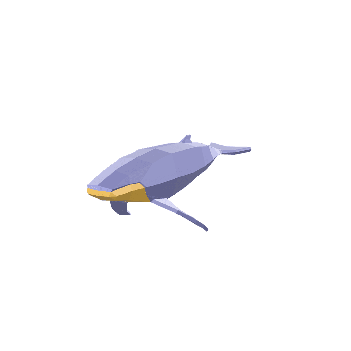 Whale, Animal, Blue 3D model. Free for use.