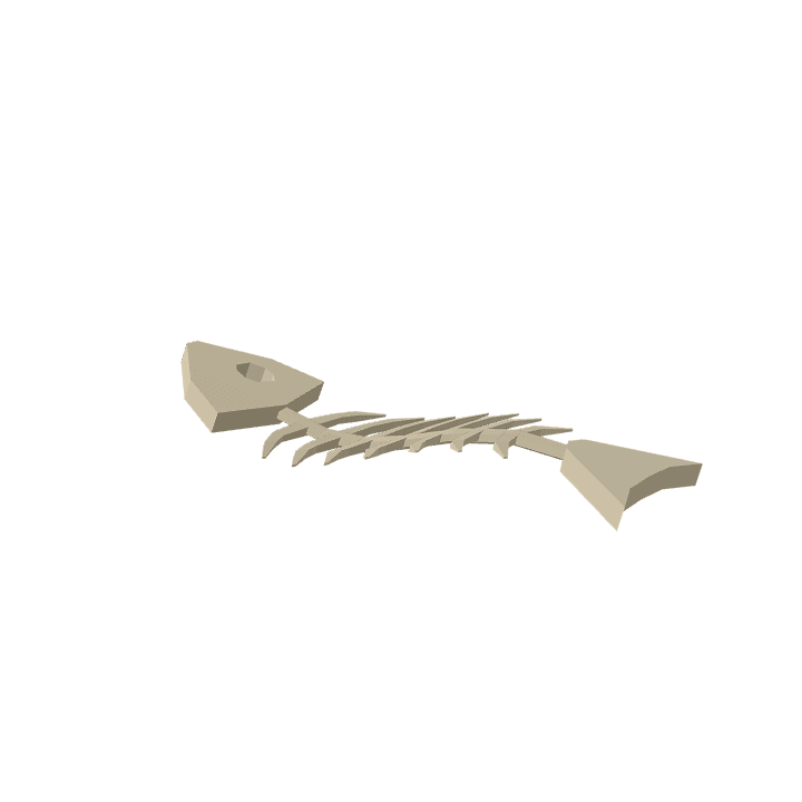 Fish-bone, Bone, Skeleton 3D model. Free for use. - Image 1